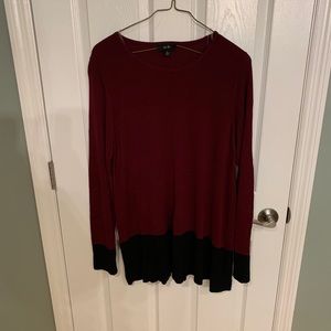 Maroon and Black Tunic Sweater